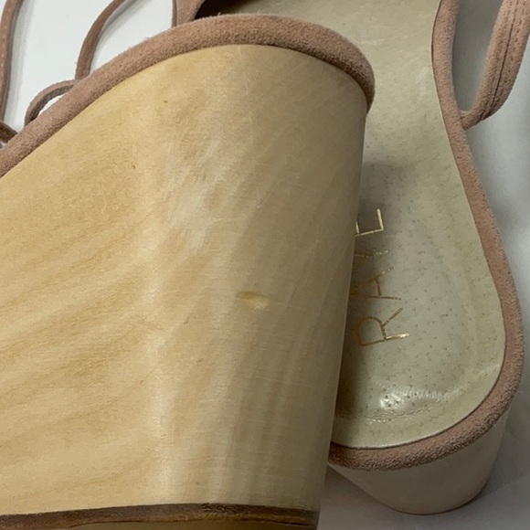 Raye Finley Ankle Tie Wood Wedge Sandals in Ballet Pink Suede - Picture 12 of 12